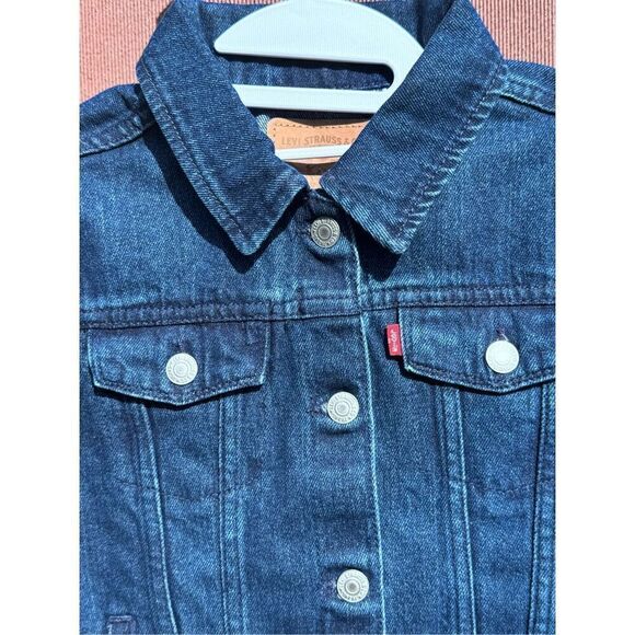 Levi's blue jean jacket size large 12-13 years brand new condition red tab brown - Picture 7 of 10